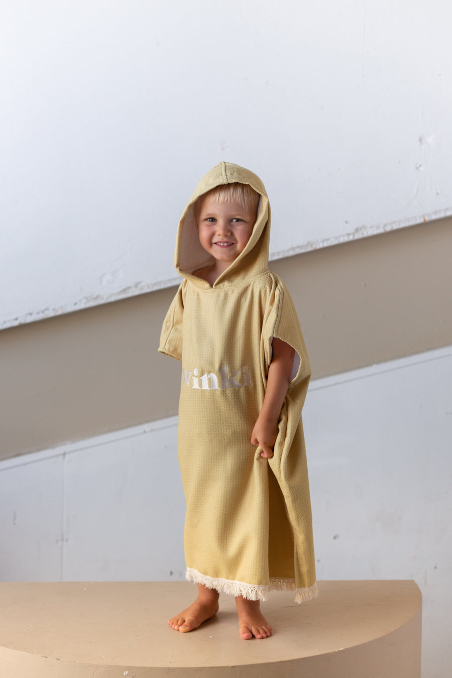 Kiddie Microfibre Hooded Towel Mustard, Ethically Made Childrens Beach Accessories, Towels, Surf & Swimwear, Winki Suits