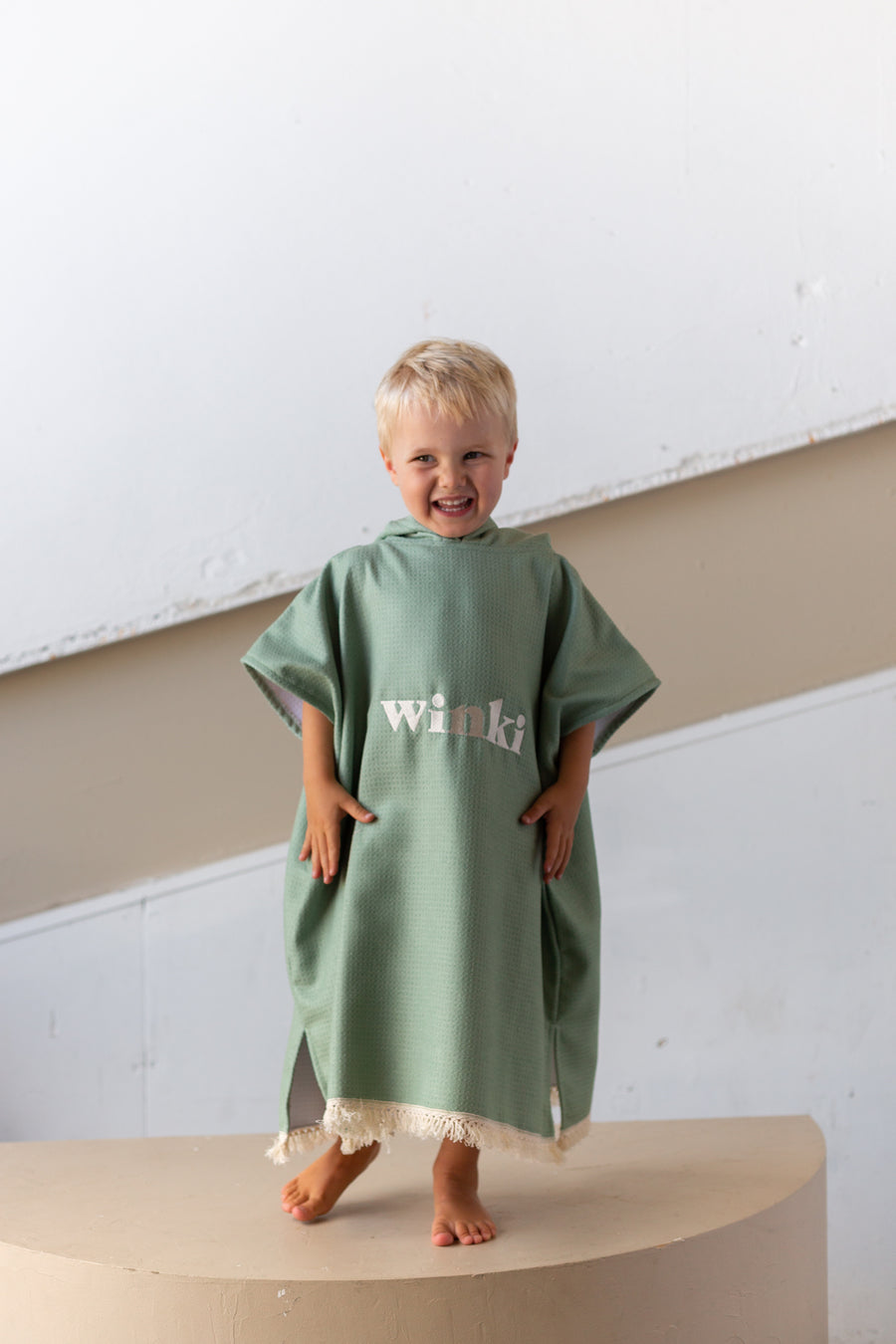 Kiddie Microfibre Hooded Towel Sage, Ethically Made Childrens Beach Accessories, Towels, Surf & Swimwear, Winki Suits